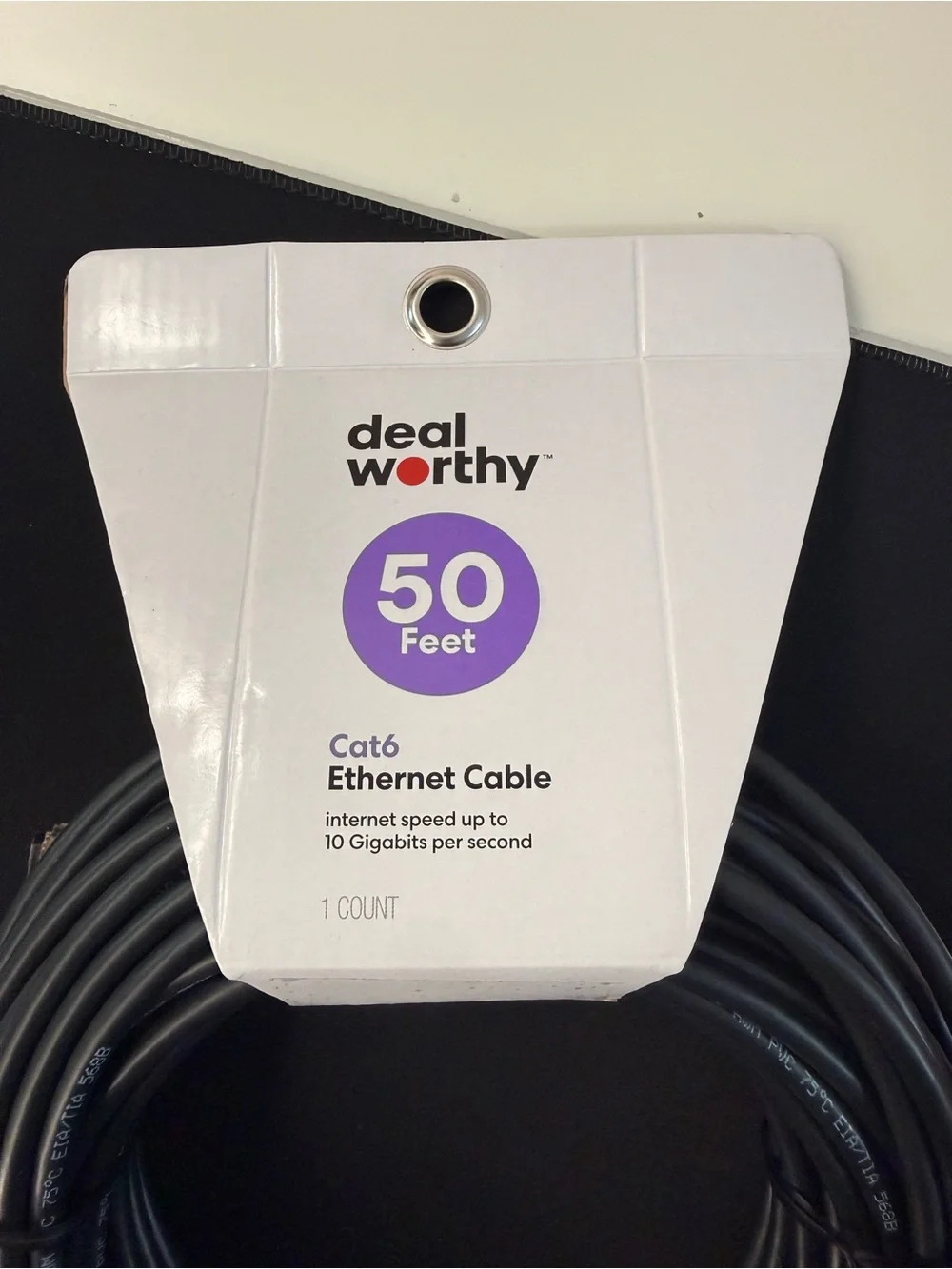 deal worthy Cat6 Ethernet Cable 50 Feet High Speed LAN Network Patch Cord Black